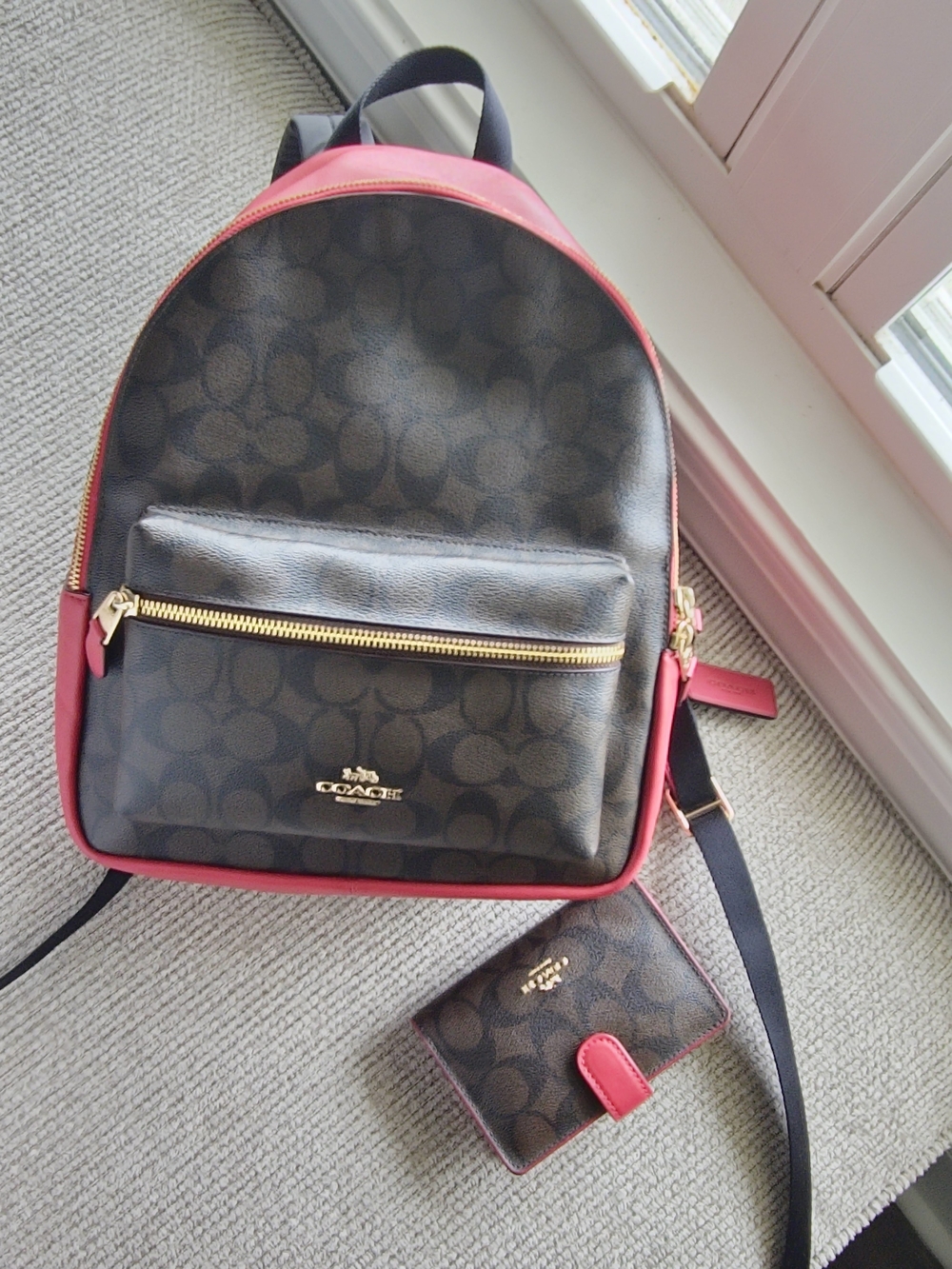 Coach Charlie Backpack +Matching Wallet Set